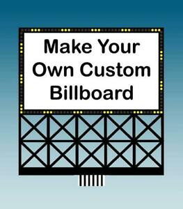 Miller Engineering ~ HO or O Scale ~ Customizable Animated Neon Billboard ~ 882351