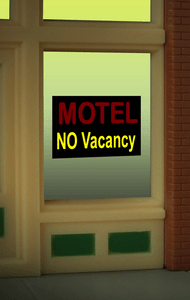 Miller Engineering ~ HO or O Scale ~ Motel Window Sign ~ 8975
