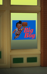 Miller Engineering ~ HO or O Scale ~ Big Boy Window Sign ~ 9080