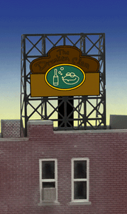 Miller Engineering ~ N or Z Scale ~ Drunken Clam Animated Billboard ~ 8885