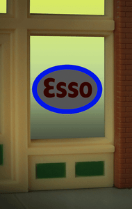 Miller Engineering ~ HO or O Scale ~ Esso Window Sign ~ 9030