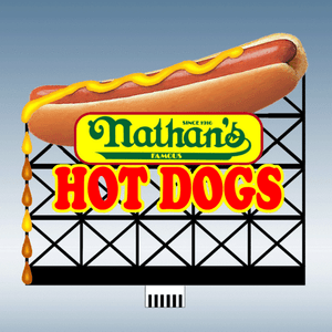Miller Engineering ~ HO or N Scale ~ Nathan's Hot Dogs Animated Billboard ~ 443552