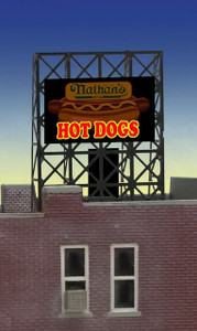 Miller Engineering ~ N or Z Scale ~ Nathan's Hot Dogs Billboard ~ 339100