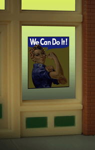 Miller Engineering ~ HO or O Scale ~ We Can Do It Window Sign ~ 9110