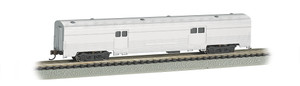Bachmann ~ N Scale ~ Unlettered Aluminum - 72 FT 2-Door Baggage Car ~ 14654