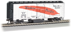 Bachmann ~ HO Scale ~ Western Pacific #19522 - Track-Cleaning 40' Box Car ~ 16322