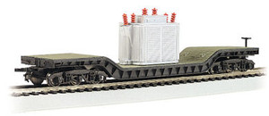 Bachmann ~ HO Scale ~ 52' Center-Depressed Flat Car - With Transformer ~ 18348