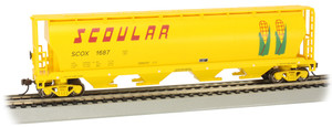 Bachmann ~ HO Scale ~ Scoular #1687 - 4 Bay Cylindrical Grain Hopper ~ 19104