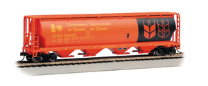 Bachmann ~ HO Scale ~ Government of Canada - Red - 4 Bay Cylindrical Grain Hopper ~ 19134