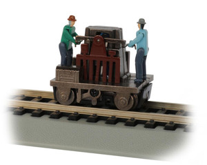 Bachmann ~ HO Scale ~ Gandy Dancer Operating Hand Car - Brown ~ 46223