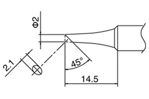 DCCconcepts ~ T-2C Soldering Iron Tip (for DCS-ST2065, ST60, ST80 & AT689A) ~ DCS-T2C