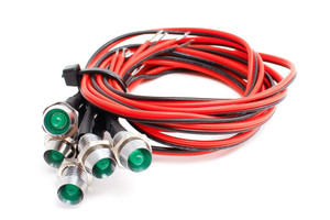 DCCconcepts ~ LED Chrome Mounted Panel 6x Pre-wired Green ~ LED-GRCP
