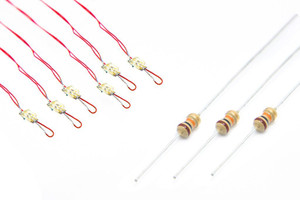 DCCconcepts ~ LED NANO light (w/resistors) 6x (1-Colour) Signal Red ~ LED-NLRD