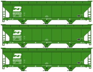 Accurail ~ HO Scale ~ Burlington Northern ~ ACF 3-Bay Covered Hopper ~ 3 Car Set ~ 8146