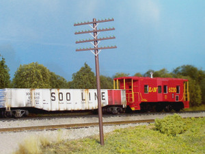 Rix Products ~ HO Scale ~ Rix Telephone Poles (4 Cross arms per Pole) ~ 628-0034