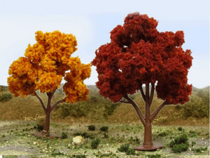 JTT Scenery Products ~ Super Scenic Trees: Deciduous 4"-5" Autumn 4/PK ~ 0592133