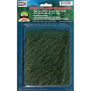 JTT Scenery Products ~ Foliage Branches, Dark Green, 1.5" to 3",60 pc ~ 0595520