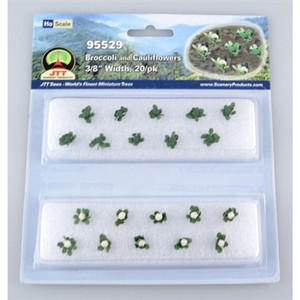 JTT Scenery Products ~ HO scale ~ Broccoli & Cauliflowers 3/8" tall ~ 0595529