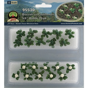 JTT Scenery Products ~ O scale ~ Broccoli & Cauliflowers 5/8" tall ~ 0595530