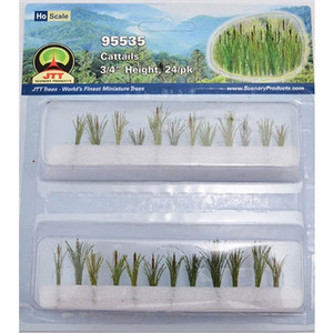 JTT Scenery Products ~ HO scale ~ CATTAILS 3/4" tall, 24/pk ~ 0595535