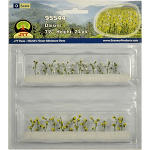 JTT Scenery Products ~ O scale ~ Daisies 7/8" tall, 24/pk ~ 0595544