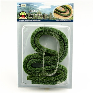JTT Scenery Products ~ HO Scale ~ Long Hedges 3/8"x 1/2"x 20", 2/pk ~ 0595614