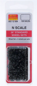 Micro Trains ~ N Scale ~ 36" Standard Black Wheel Sets 100 Axles (402-100) ~ 00312009