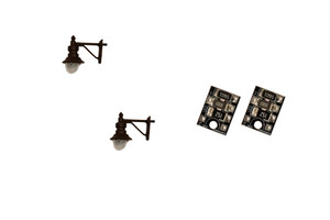 DCCconcepts ~ 4mm Scale Swan-Neck Wall Lamps – Black (2) ~ LML-SWBK