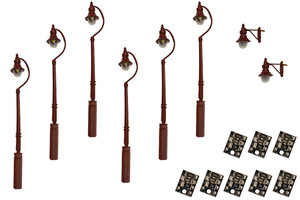 DCCconcepts ~ HO / S Scale ~ 4mm Scale Swan-Neck Lamps Value Pack – Maroon ~ LML-VPSMR