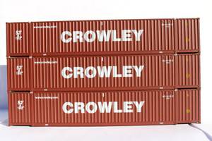 Jacksonville Terminal JTC ~ HO Scale ~ Crowley Brown "Website" Ocean 53'  (3) ~ 953049