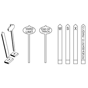Kadee #426 HO Whistle Post & Yard Limit Marker Signs Scenery