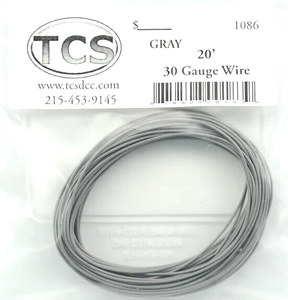TCS ~ 30 AWG ~ DCC Decoder Wire ~ 20 Feet ~ Grey ~ 1086
