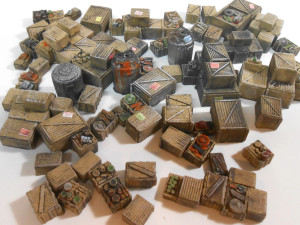 Downtown Deco ~ O Scale ~ Clutter, Crates and Boxes Detail Set ~ Unpainted Castings ~ 60