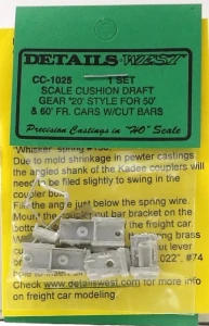 Details West ~ HO Scale ~ Scale Cushion Draft Gear ~ 1025