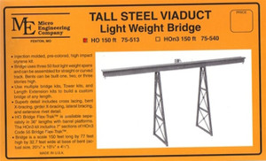 Micro Engineering ~ HO Scale ~ Tall Steel Viaduct 150' With Bents ~ 75-513