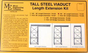 Micro Engineering ~ HO Scale ~ Tall Steel Viaduct Length Extension 60' ~ 75-525
