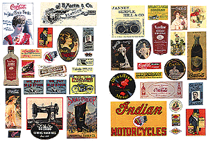 JL Innovative Design ~ HO Scale ~ Posters/signs "Turn of the century" ~ pkg(40) ~ 285