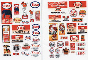 JL Innovative Design ~ HO Scale ~ Vintage Gas Station Signs ~ Esso ~ pkg(52) ~ 293