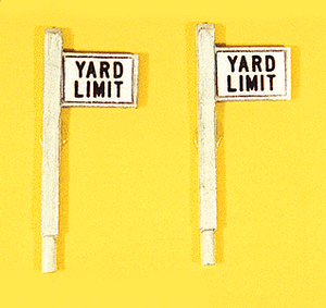 JL Innovative Design ~ HO Scale ~ Custom Railroad Right-of-Way Signs ~ Yard Limit ~ pkg(2) ~ 848