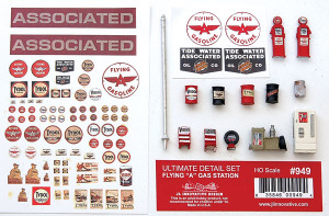 JL Innovative Design ~ HO Scale ~ Gas Station Detail Set ~ Flying A Gasoline ~ 949