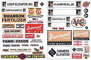 JL Innovative Design ~ HO Scale ~ Feed & Seed Signs ~ pkg(44) ~ 383
