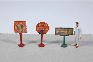 JL Innovative Design ~ HO Scale ~ Vintage Gas Station Curb Signs ~ Sinclair ~ pkg(3) ~ 466