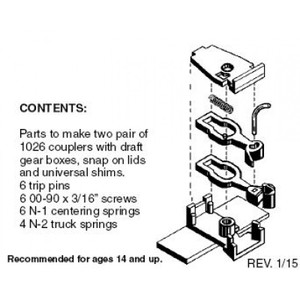 Micro Trains Line ~ N Scale ~ Body Mount Couplers ~ For Flat Cars & Gondolas ~ 2 Pairs ~ 00102013