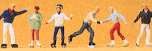 Preiser Kg ~ HO Scale ~ Sports & Recreation ~ Ice Skaters ~ pkg(6) ~ 10315