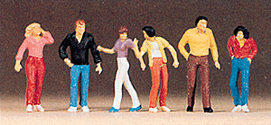 Preiser Kg ~ HO Scale ~ Pedestrians ~ Walking ~ 6-Pack ~ 10118