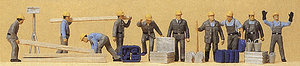 Preiser Kg ~ HO Scale ~ People Working ~ Construction Workers ~ pkg(10) ~ 10220