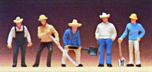 Preiser Kg ~ HO Scale ~ Railroad Personnel Track Workers ~ 5 Pieces ~ 10031