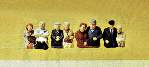 Preiser Kg ~ HO Scale ~ Passengers ~ Seated Couples ~ pkg(8) ~ 10387