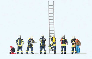 Preiser Kg ~ HO Scale ~ Modern Firefighters with Breathing Apparatus ~ 10765