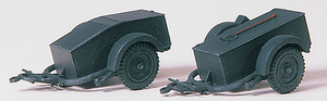 Preiser Kg ~ HO Scale ~ German WWII Trailers (Plastic Kit) ~ 2-Pack ~ 16574